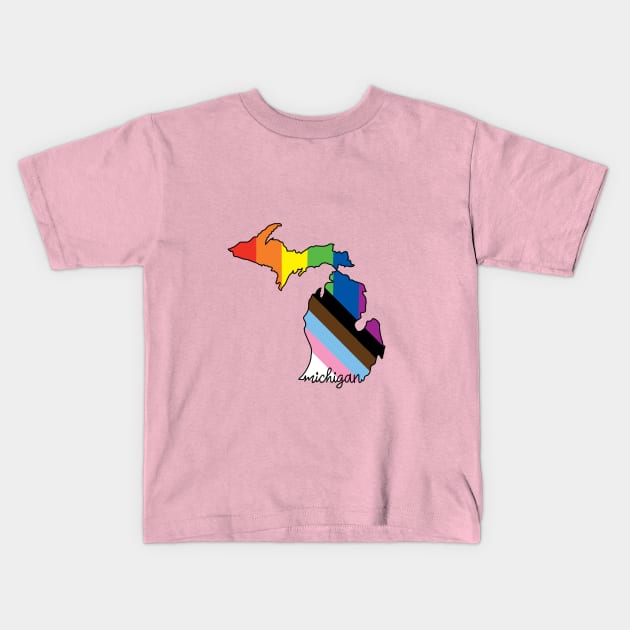 Michigan Pride Kids T-Shirt by Johadesigns